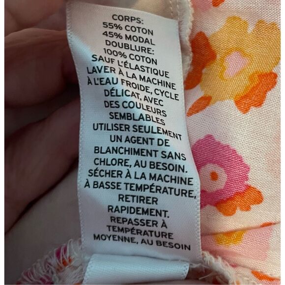 BP Sally Retro Floral Halter Top White Orange Pink V-Neck Smock Back 3X - Picture 6 of 7